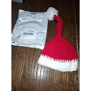 New Infant Baby Justmydress Christmas Holiday Hat Knit Red White